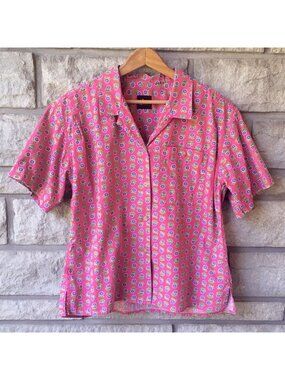 90s Hot Pink Floral Button Down from LizSport